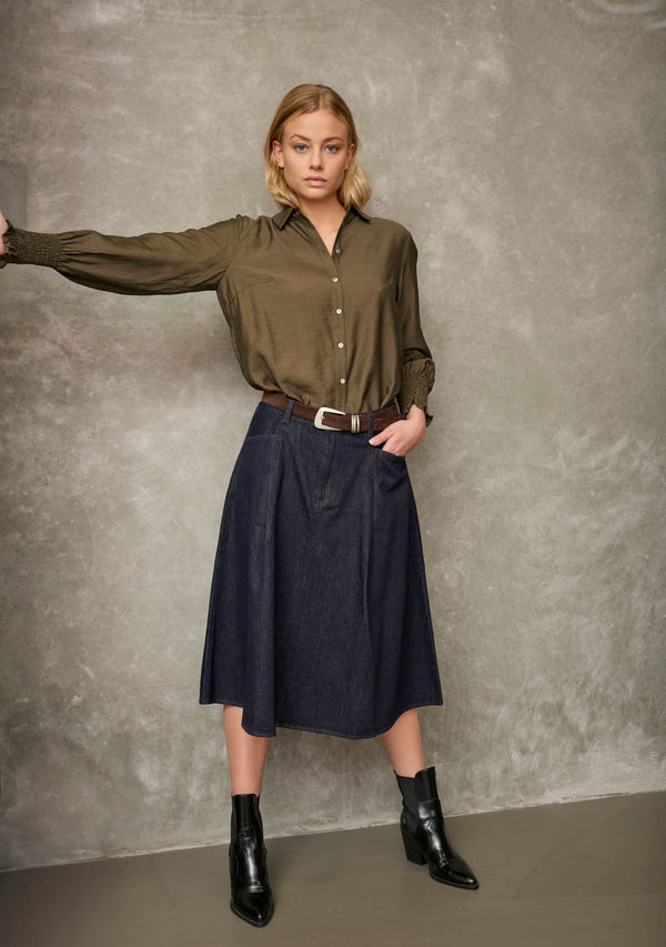 I SAY Ane Smock Shirt Shirts 820 Dark Khaki