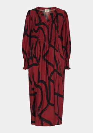 I SAY Ane V-Neck Dress Dresses M97 Black On Red