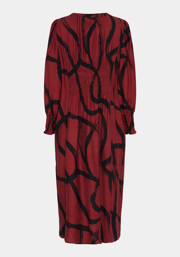 I SAY Ane V-Neck Dress Dresses M97 Black On Red