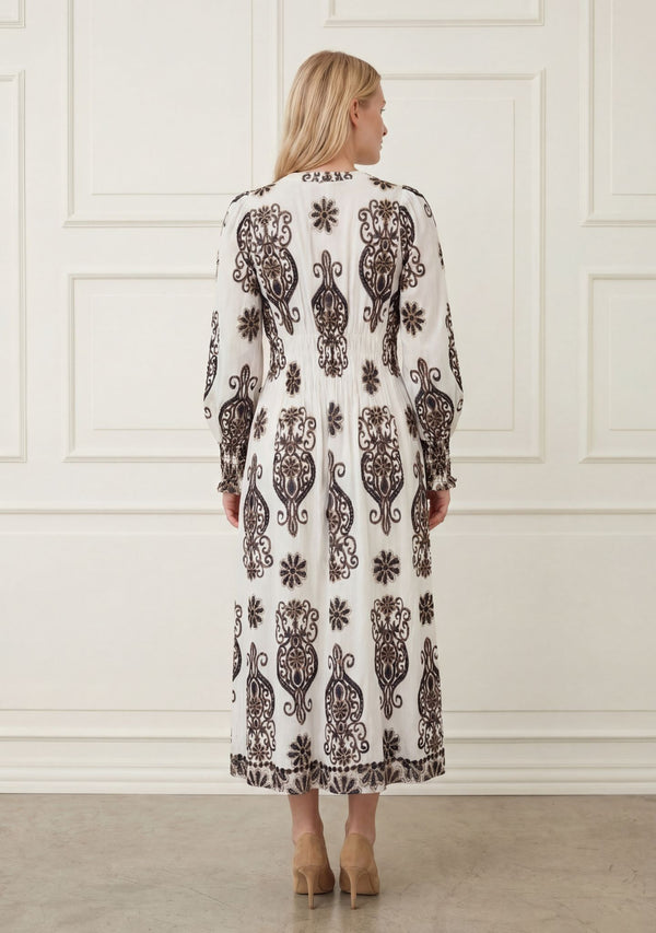 I SAY Ane V-Neck Dress Dresses N25 Summer Border Print