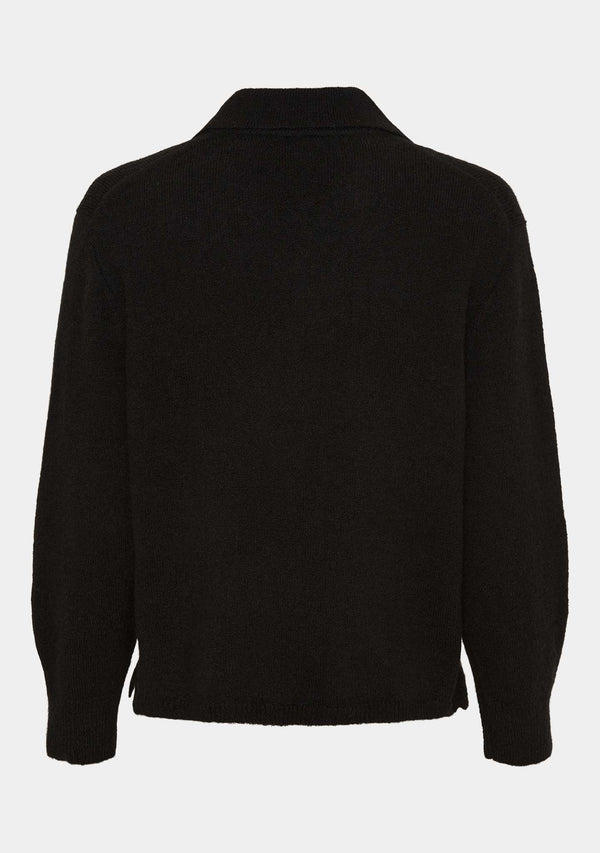 I SAY Anna Colar Cardigan Knitwear 900 Black