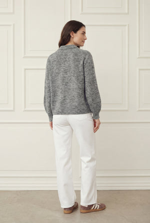 I SAY Anna Colar Cardigan Knitwear 947 Grey Melange