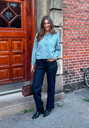 I SAY Anna Colar Cardigan Knitwear 947 Grey Melange