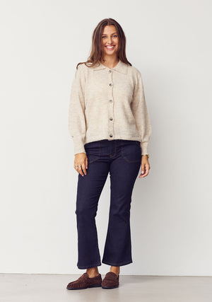 I SAY Anna Colar Cardigan Knitwear 956 Smokey