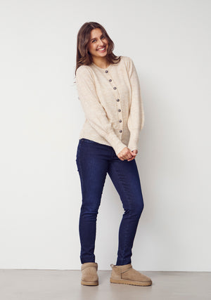 I SAY Anna Deco Cardigan Knitwear 111 Sand Melange