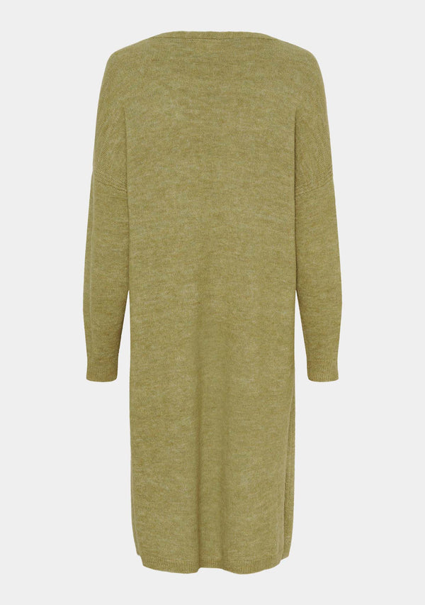 I SAY Anna Long Cardigan Knitwear 803 Lime Melange