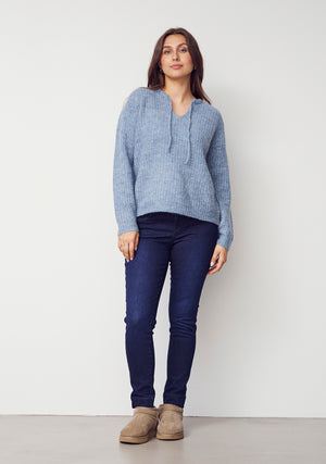 I SAY Anna String Pullover Knitwear 678 Ice Blue