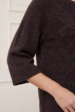 I SAY Anna s/s Pullover Knitwear 357 Dark Brown Melange