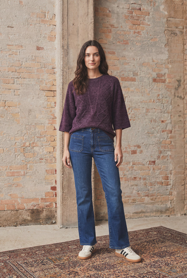 I SAY Anna s/s Pullover Knitwear 419 Aubergine