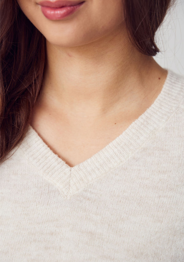 I SAY Anna s/s V-Neck Pullover Knitwear 101 Broken White