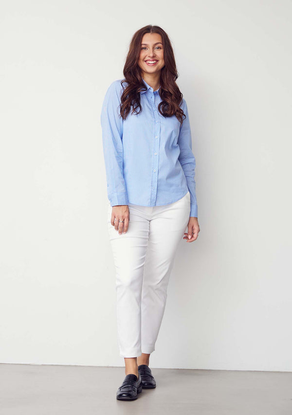 I SAY Bellis Striped Shirt Shirts M56 Light Blue Pinstripe