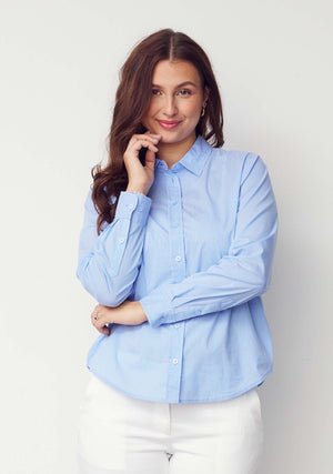 I SAY Bellis Striped Shirt Shirts M56 Light Blue Pinstripe