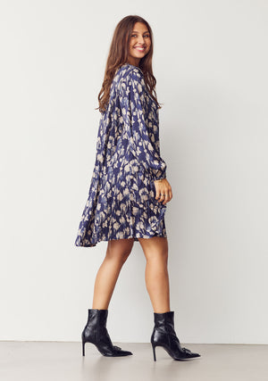 I SAY Bitten Pleat Dress Dresses A30 Blue Mood