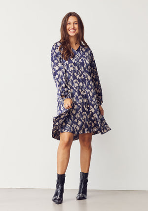 I SAY Bitten Pleat Dress Dresses A30 Blue Mood