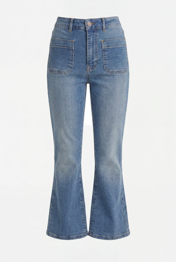 I SAY Bologna Kickflare Jeans Pants 606 Mid Denim