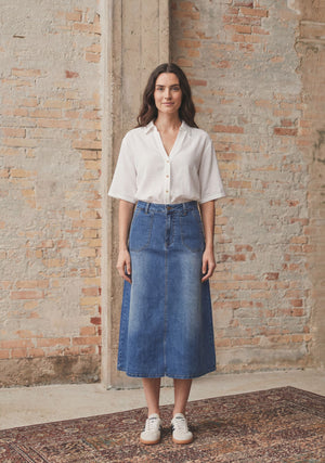 I SAY Carpi Denim Skirt Skirts 633 Basic Denim Wash