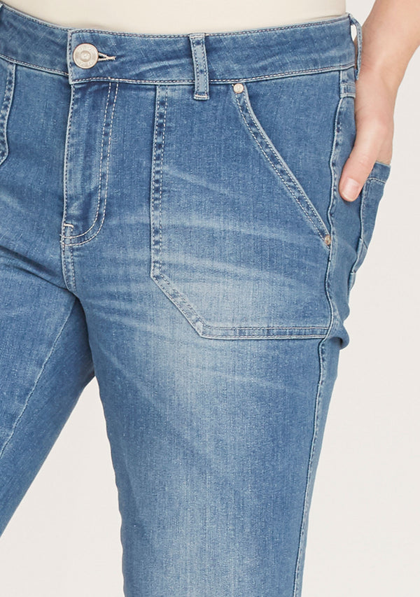 I SAY Como Flare Jeans Pants I55 Como Blue Wash