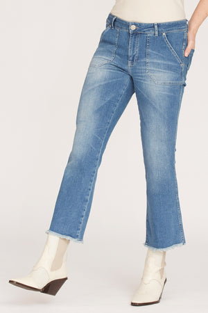 I SAY Como Flare Jeans Pants I55 Como Blue Wash
