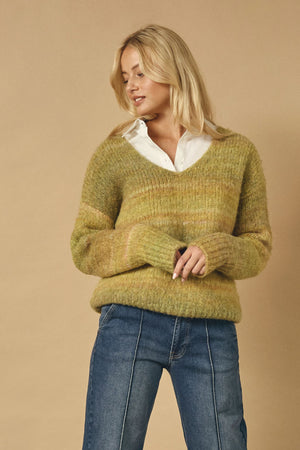 I SAY Cosima Color Pullover Knitwear N48 Green Tones