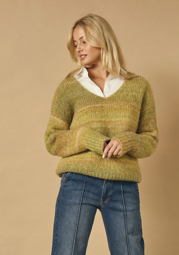 I SAY Cosima Color Pullover Knitwear N48 Green Tones