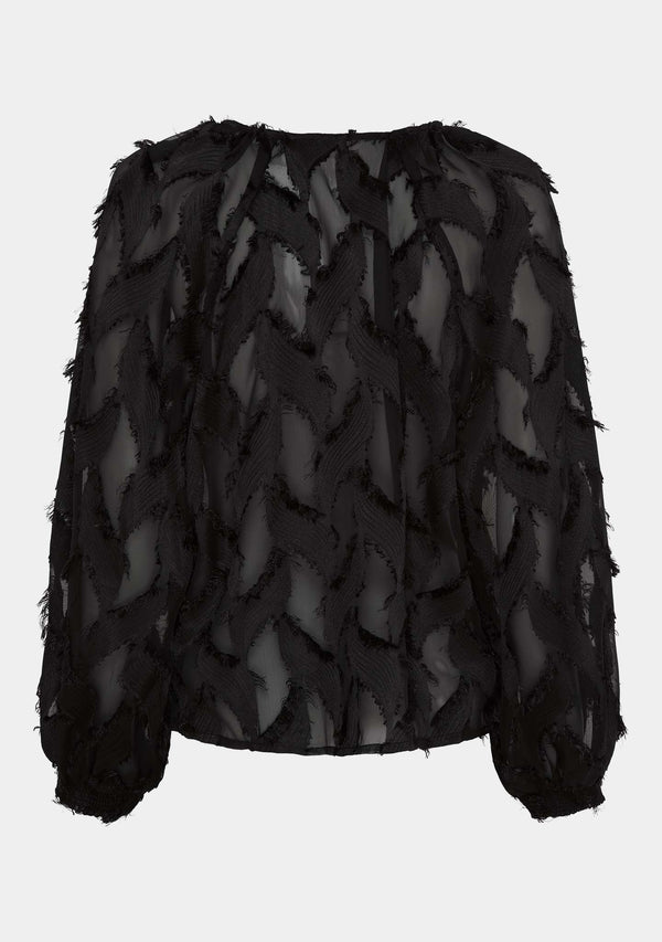 I SAY Danja Tie Top Blouses 900 Black