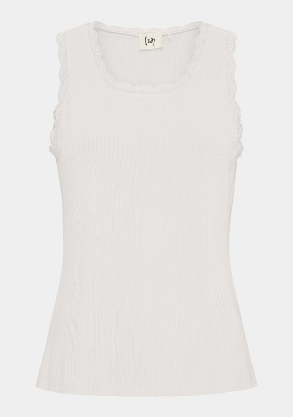 I SAY Dee O-Neck Top Tops 100 White