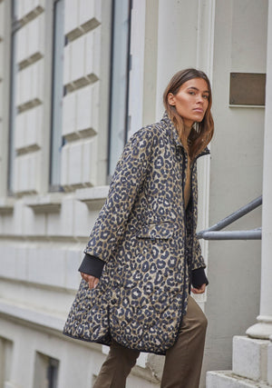 I SAY Diddi Printed Coat Outerwear M86 Leo