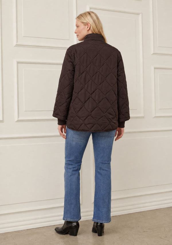 I SAY Diddi Quilted Jacket Outerwear 356 Dark brown