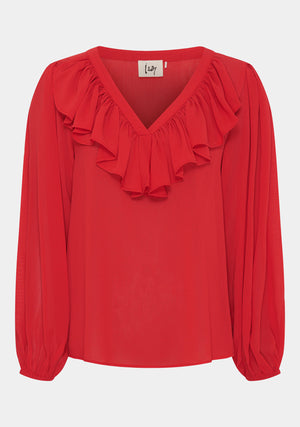 I SAY Ellen Flounce Blouse Blouses 404 Red