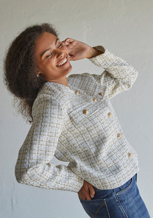 I SAY Emilie Blazer Jackets M73 Tone in Tone Square