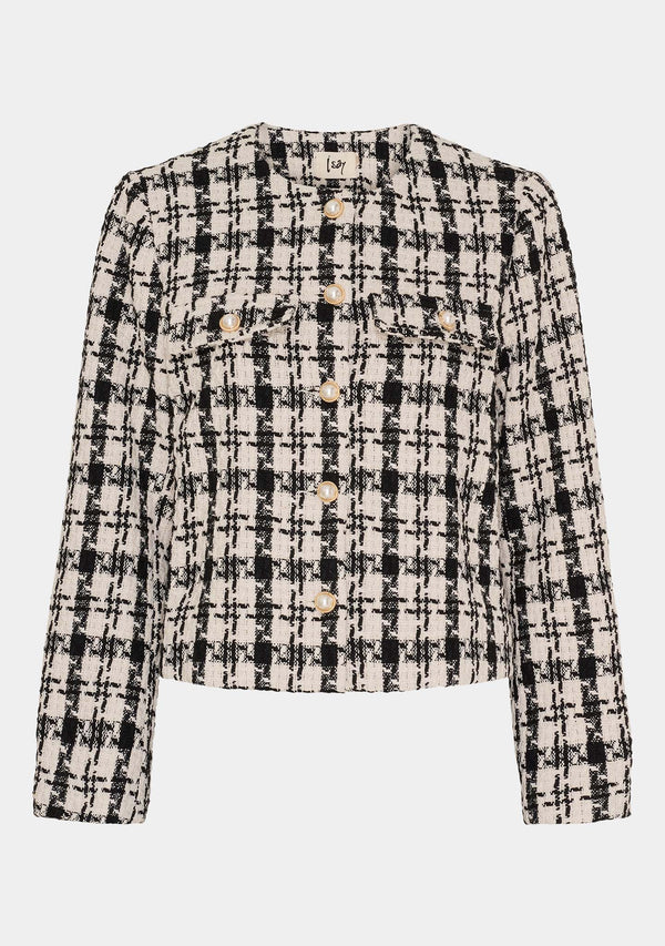 I SAY Emilie Blazer Jackets M99 Black/Cream Check