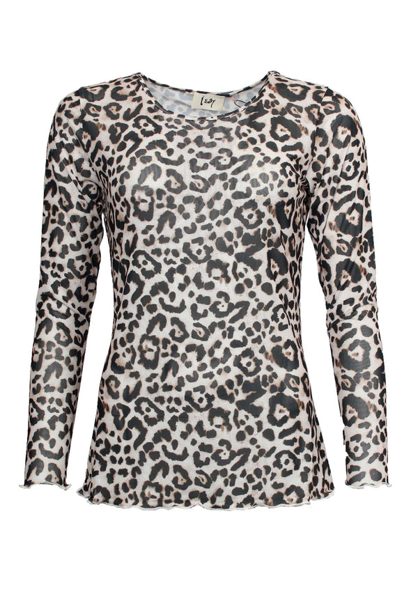 I SAY Fifi Mesh l/s O-Neck Tops K23 Leo Mesh