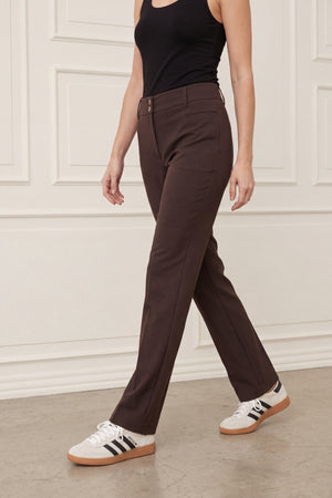 I SAY Firenze Straight Pant Pants 356 Dark brown