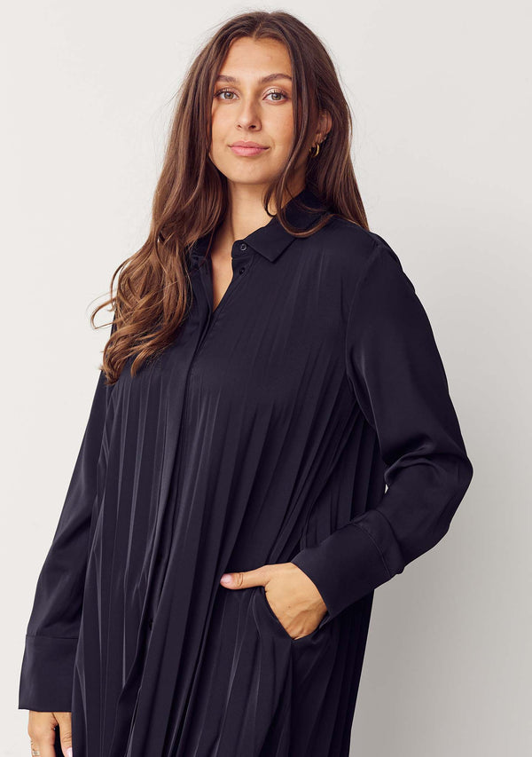 I SAY Frida Pleat Dress Dresses 900 Black