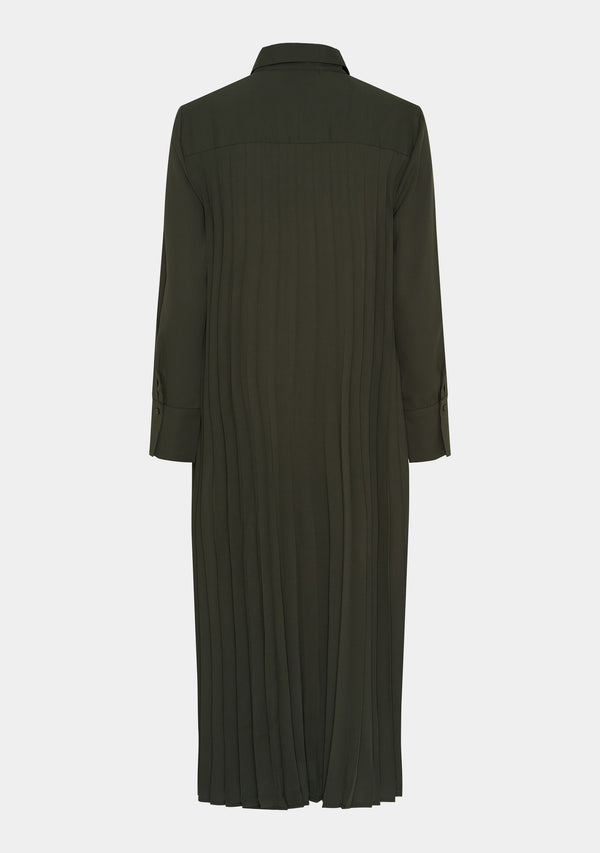 I SAY Frida Pleat Dress Dresses 918 Army