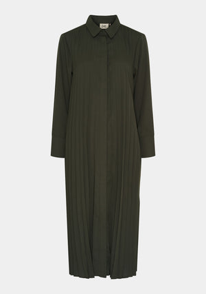 I SAY Frida Pleat Dress Dresses 918 Army