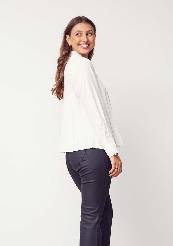 I SAY Frida Pleat Shirt Shirts 129 Winter White