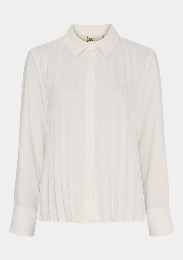 I SAY Frida Pleat Shirt Shirts 129 Winter White