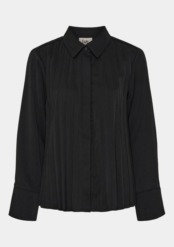 I SAY Frida Pleat Shirt Shirts 900 Black