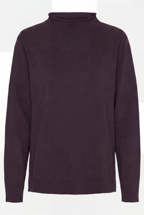 I SAY Frigga A-Shape Pullover Knitwear 419 Aubergine