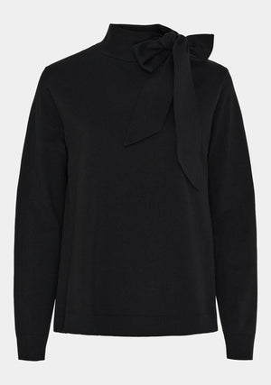 I SAY Frigga Bow Pullover Knitwear 900 Black