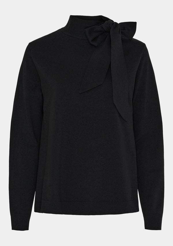 I SAY Frigga Bow Pullover Knitwear 900 Black