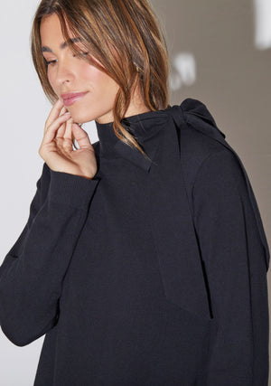 I SAY Frigga Bow Pullover Knitwear 900 Black