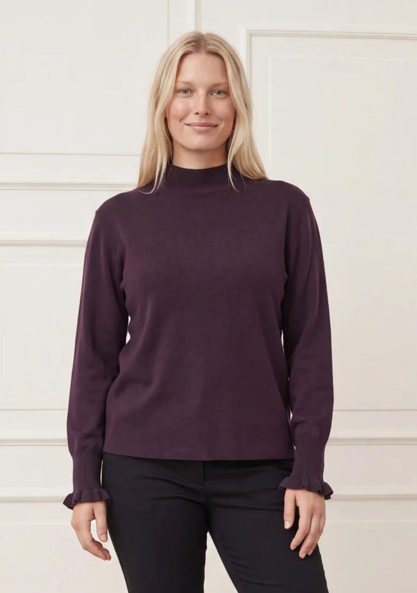 I SAY Frigga New Pullover Knitwear 419 Aubergine