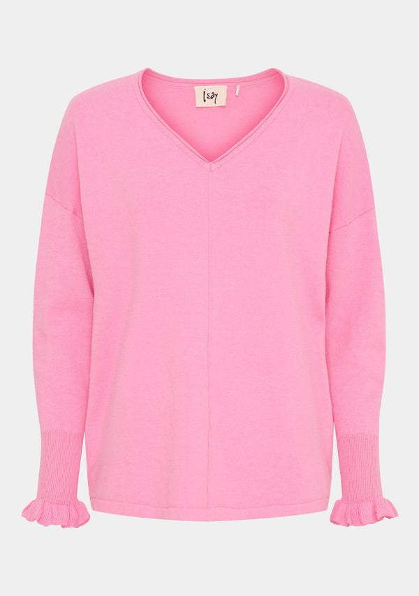 I SAY Frigga Smock Pullover Knitwear 515 Hot pink