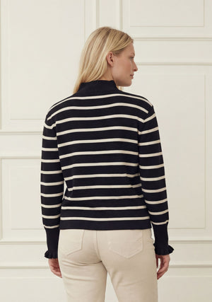I SAY Frigga Stripe Pullover Knitwear M41 Black w/Cream