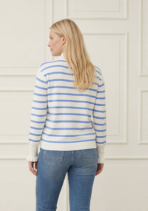 I SAY Frigga Stripe Pullover Knitwear M51 Broken White w/Skyblue