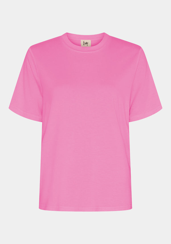 I SAY Gritt O-Neck T-Shirt T-Shirts 515 Hot pink