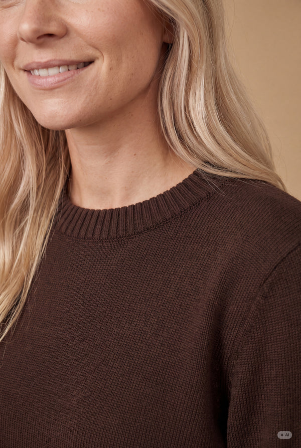 I SAY Gwen Basic Pullover Knitwear 356 Dark brown