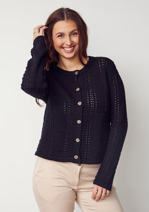 I SAY Gwen Cardigan Knitwear 900 Black